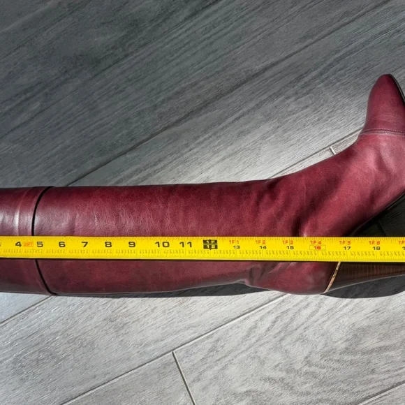 Marc Jacobs Knee-High Heeled Boots Bordeaux Size 7.5 (37.5) - Picture 6 of 6